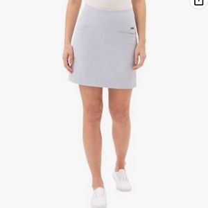 S.C.&Co. Striped Tummy Control Tennis Skort Skirt with Built-in Shorts & Pockets